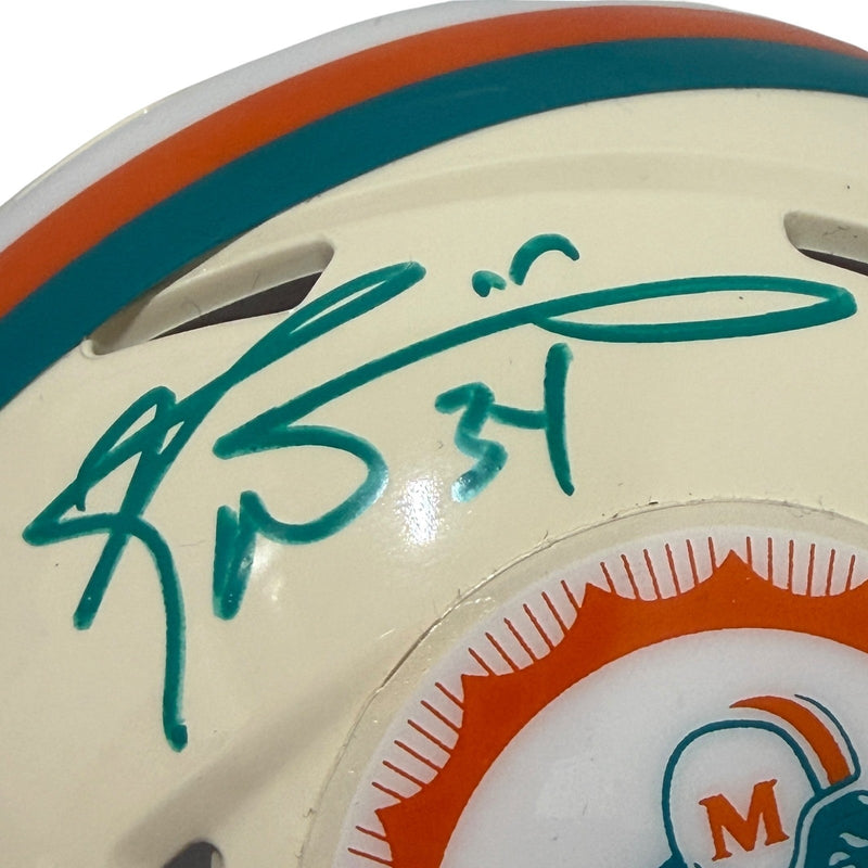 Ricky Williams Signed Dolphins Retro Mini Helmet w Smoke Weed Everyday JSA W COA
