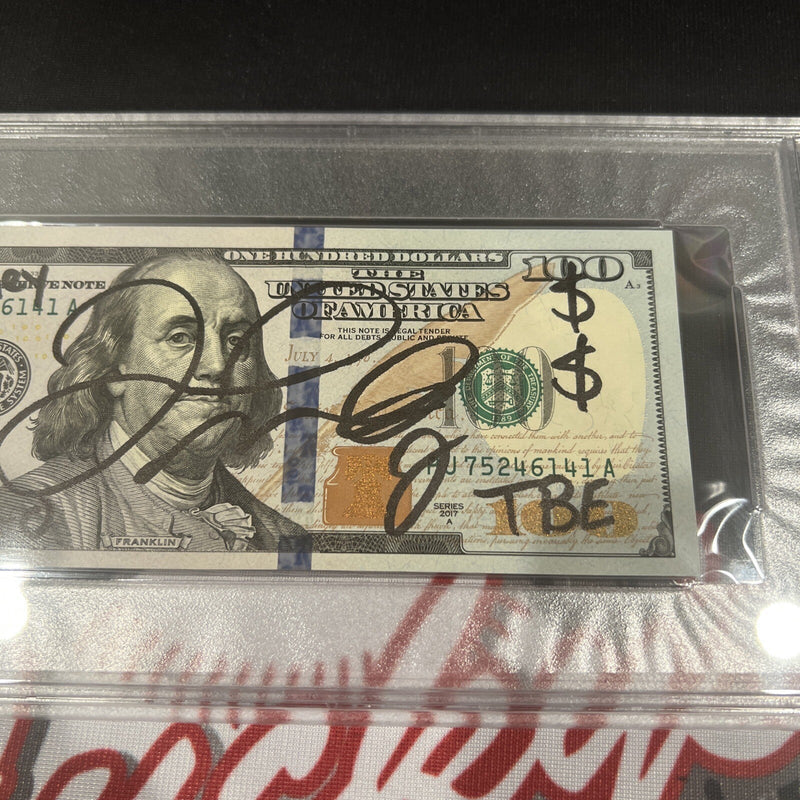 Floyd Mayweather Jr Signed $100 Bill US Currency x4 Inscriptions PSA 10 Auto L