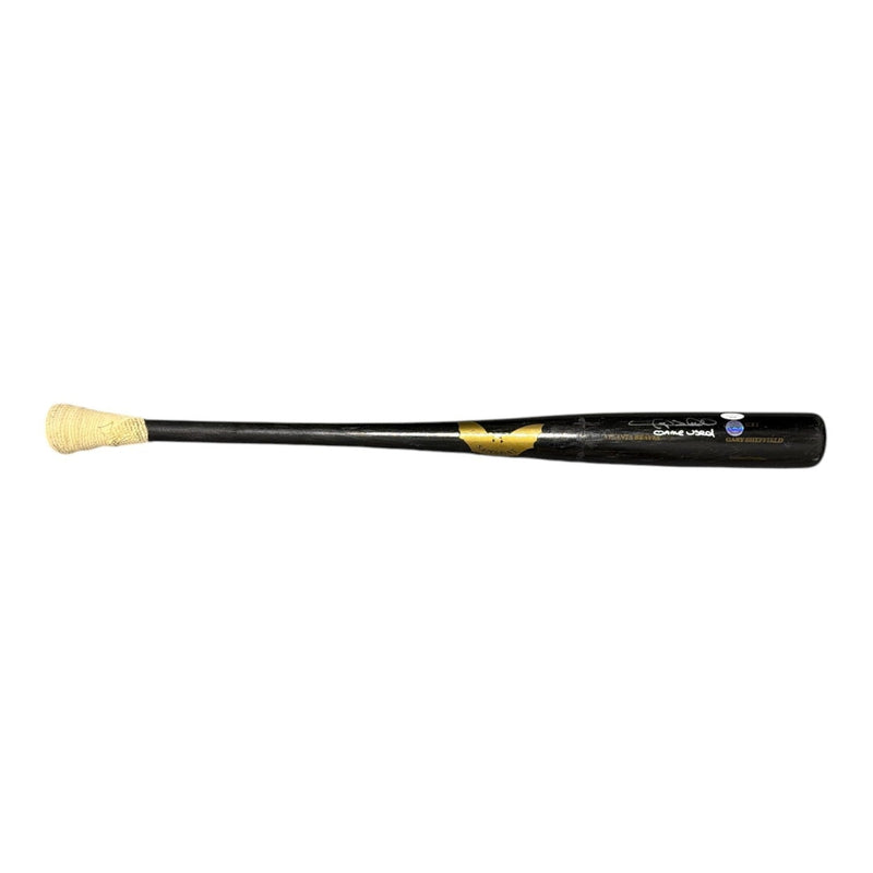 Gary Sheffield Signed Game Used Sam Bat Black Bat JSA COA Braves C
