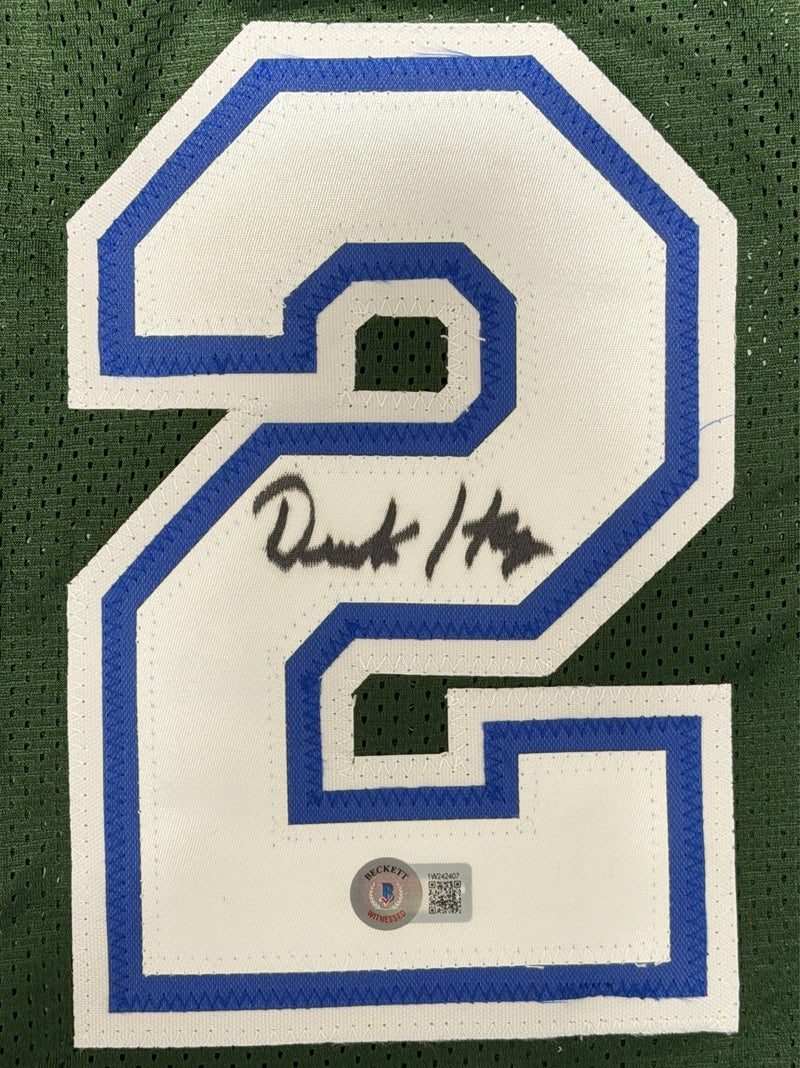 Derek Harper Signed Dallas Mavericks Custom Jersey Beckett Witness BAS COA