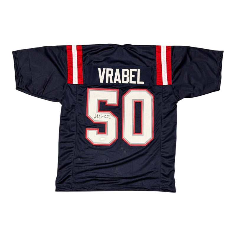 Mike Vrabel Signed New England Patriots Navy Custom Jersey JSA Witness COA