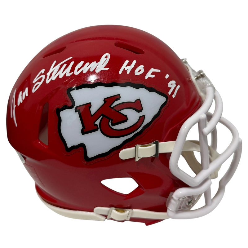Jan Stenerud Signed Chiefs Speed Mini Helmet w/ HOF 91 JSA Witness COA