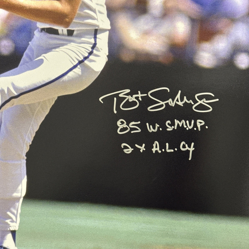 Bret Saberhagen Signed Kansas City Royals 16x20 Photo w/ 2 Insc JSA Witness COA