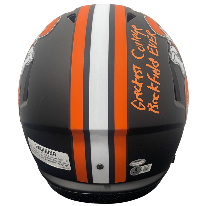 Barry Sanders Thurman Thomas Signed Pistol Pete FS Helmet w/ Ins Beckett BAS COA