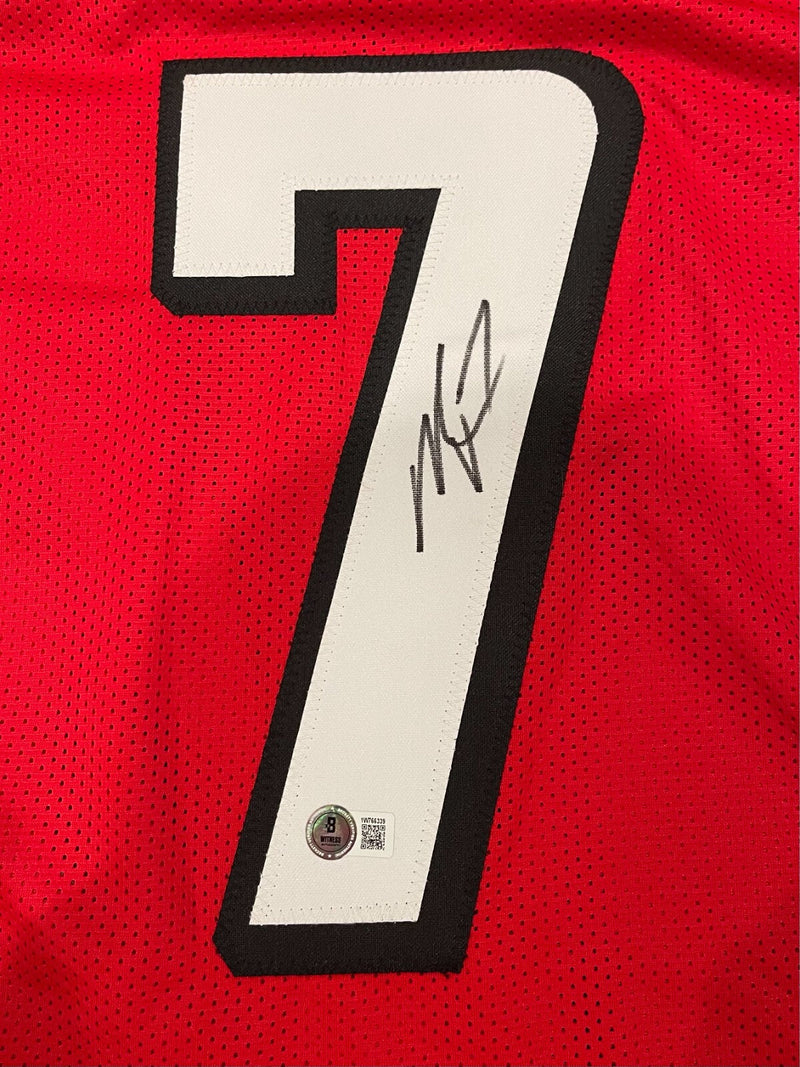 Michael Vick Signed Atlanta Falcons Custom Jersey Beckett Witness BAS COA