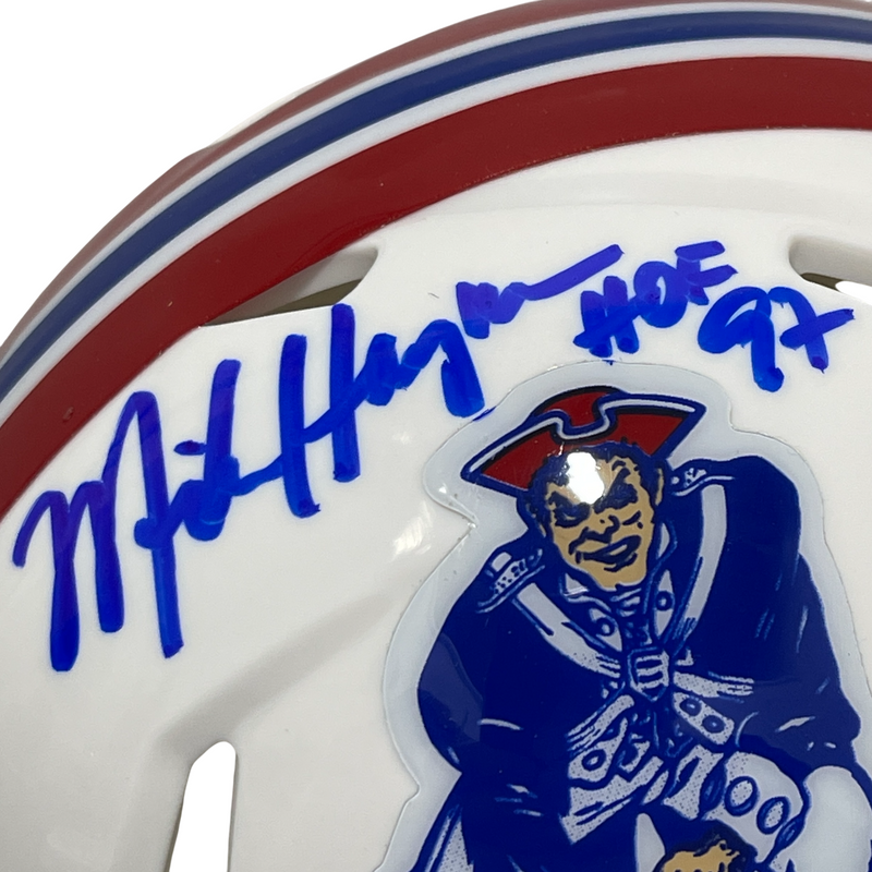 Mike Haynes Signed Patriots TB Mini Helmet w/ HOF 97 Beckett Witness BAS COA