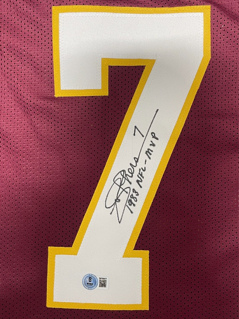 Joe Theismann Signed Washington Custom Jersey w/ 1983 NFL MVP Beckett W BAS COA