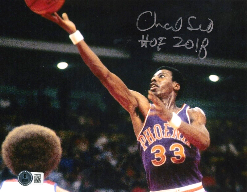Charlie Scott Signed Phoenix Suns 8x10 Photo w/ HOF 2018 Beckett Witness BAS COA