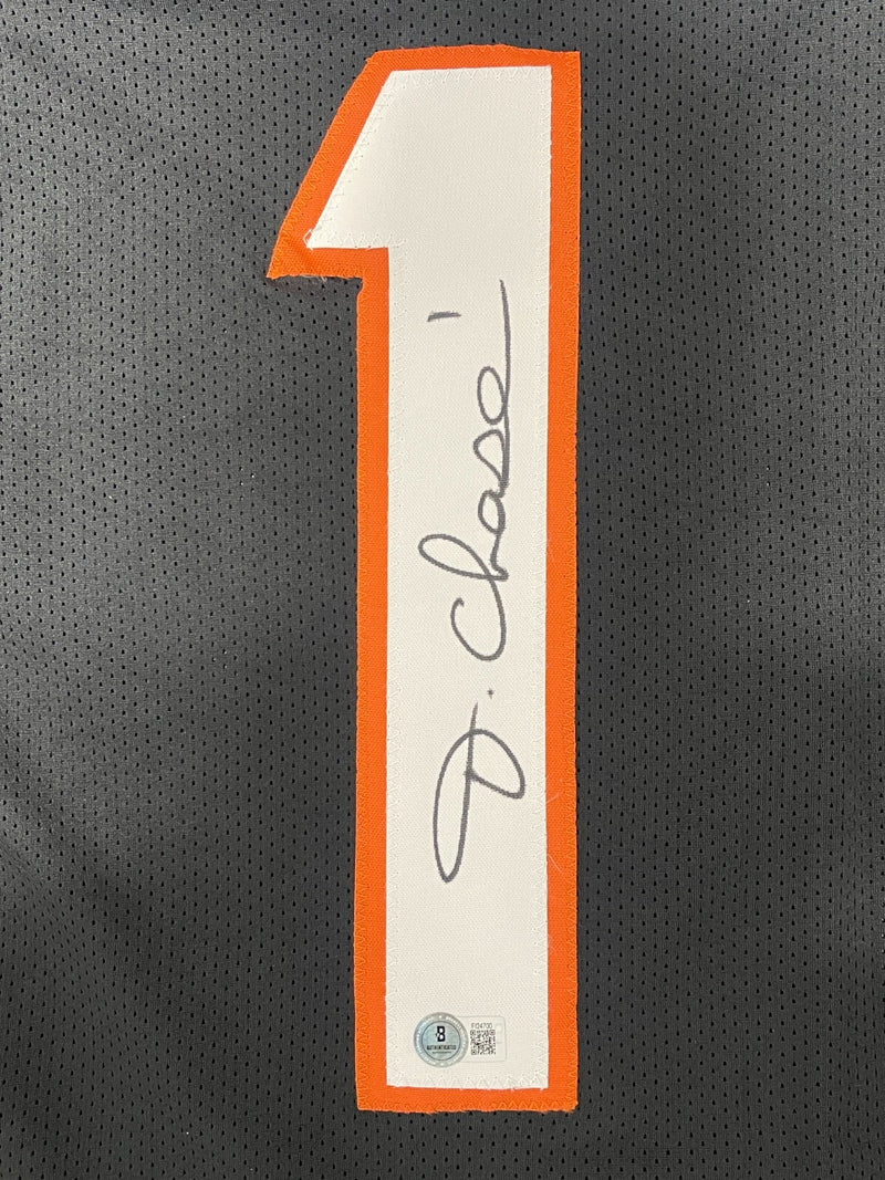 Ja'Marr Chase Signed Cincinnati Bengals Custom Black Jersey Beckett BAS COA