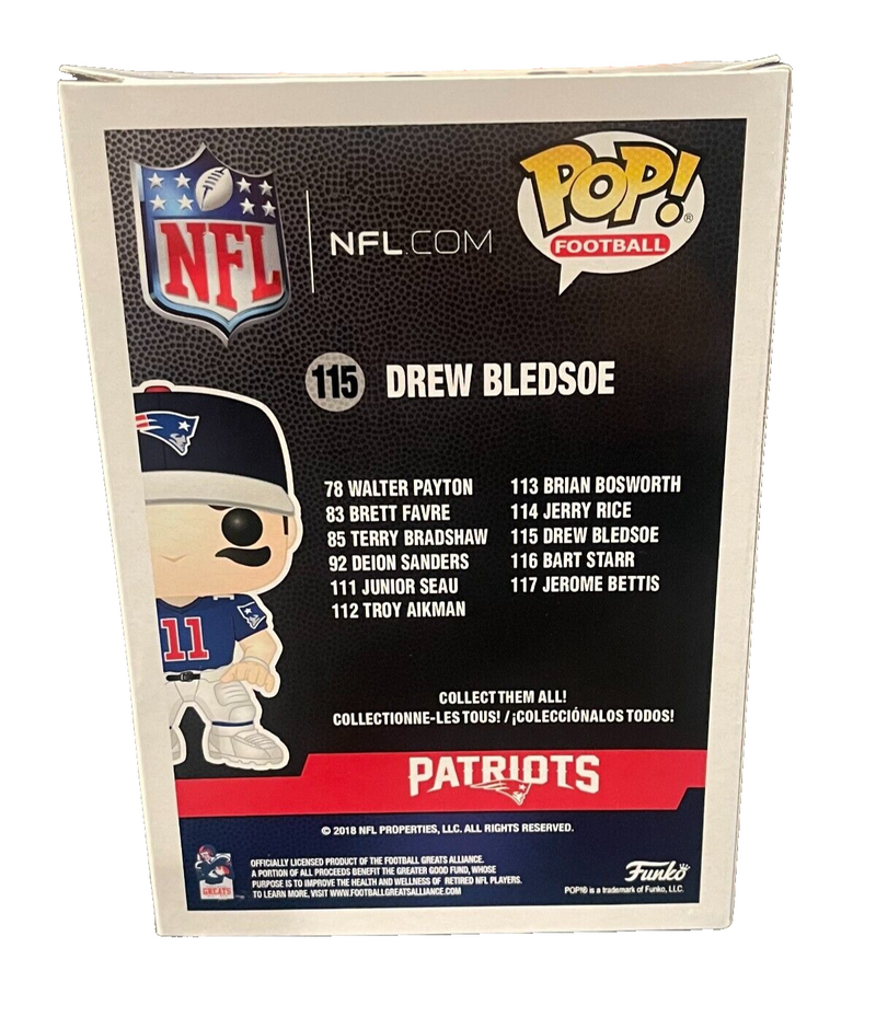 Drew Bledsoe Signed Auto Autographed Funko Pop #115 Beckett Witness BAS COA