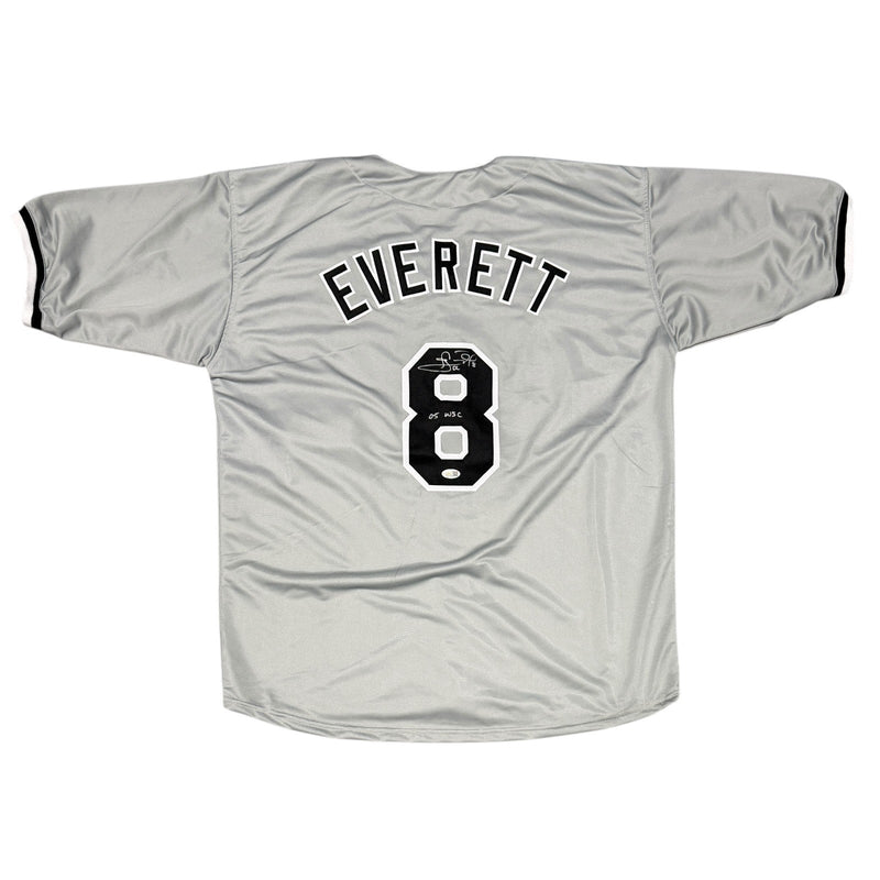 Carl Everett Signed White Sox Custom Grey Jersey w/ 05 WSC JSA Witness COA