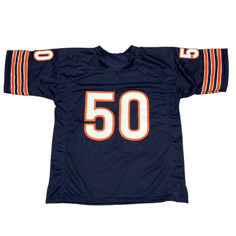 Mike Singletary Signed Custom Bears Jersey w/ 4 Ins Beckett Witness BAS COA