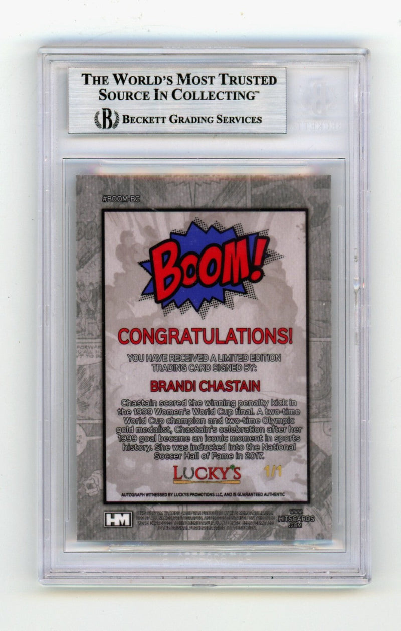 Brandi Chastain 2024 Hits Memorabilia BOOM Gold 1/1 Signed USA BGS BAS Auto