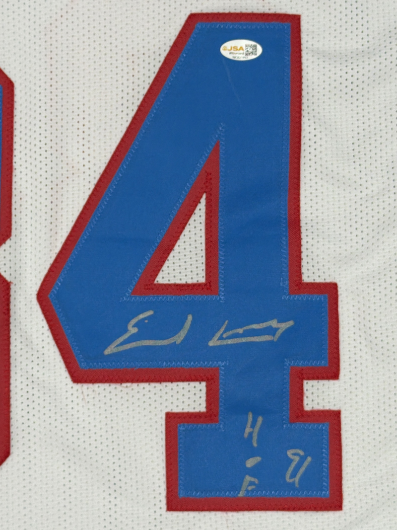 Earl Campbell Signed Houston Oilers Custom Jersey w/ HOF 91 JSA Witness COA