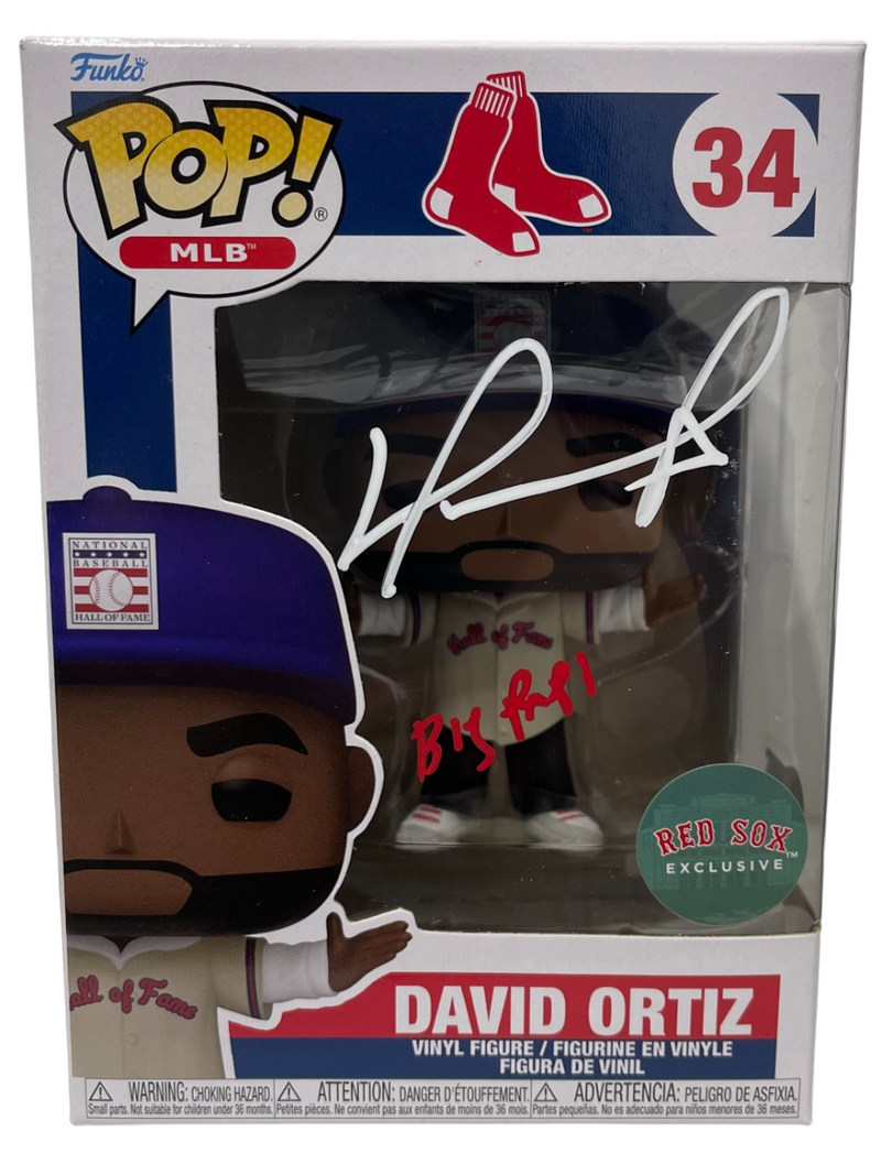David Ortiz Signed SGA Red Sox Funko Pop 34 w/ Big Papi Beckett Witness BAS COA
