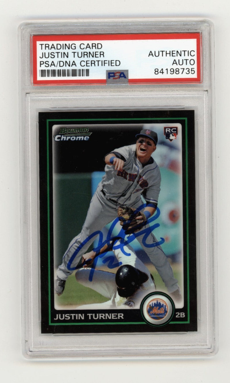 Justin Turner 2010 Bowman Chrome Refractor #BDP105 RC Signed PSA Authentic Auto