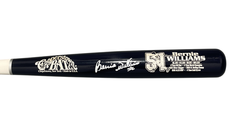 Bernie Williams Signed Cooperstown Baseball Bat Beckett Witness BAS COA