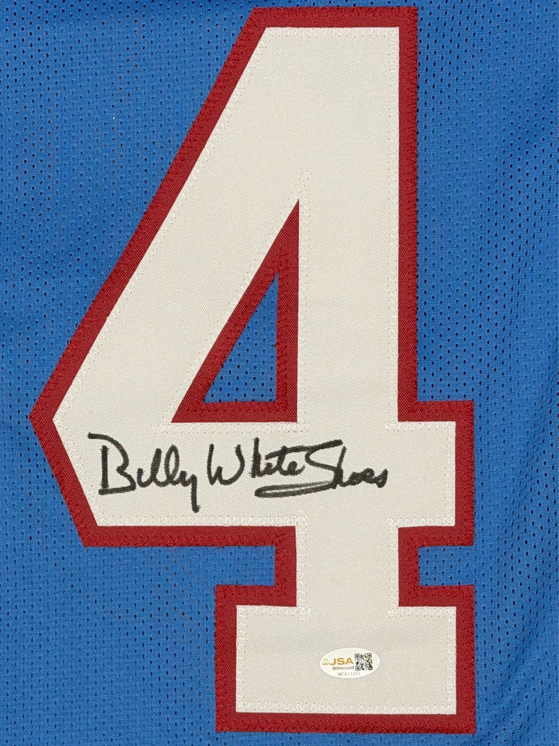 Billy White Shoes Johnson Signed Houston Oilers Custom Jersey JSA Witness COA