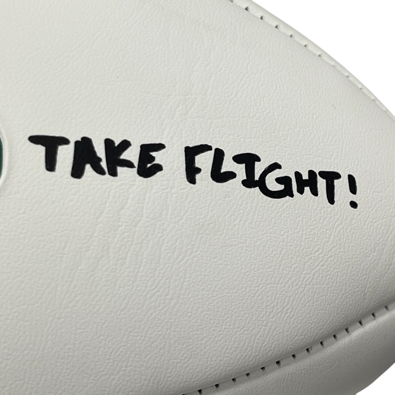 Jamien Sherwood Signed New York Jets White Football w/ 2x Ins Beckett W BAS COA