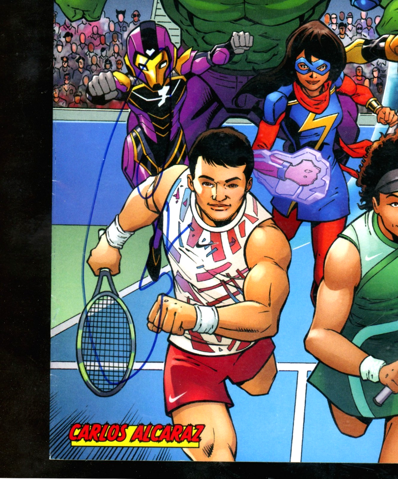 Carlos Alcaraz Signed 2024 US Open Avengers #1 Comic Magazine PSA Authentic Auto