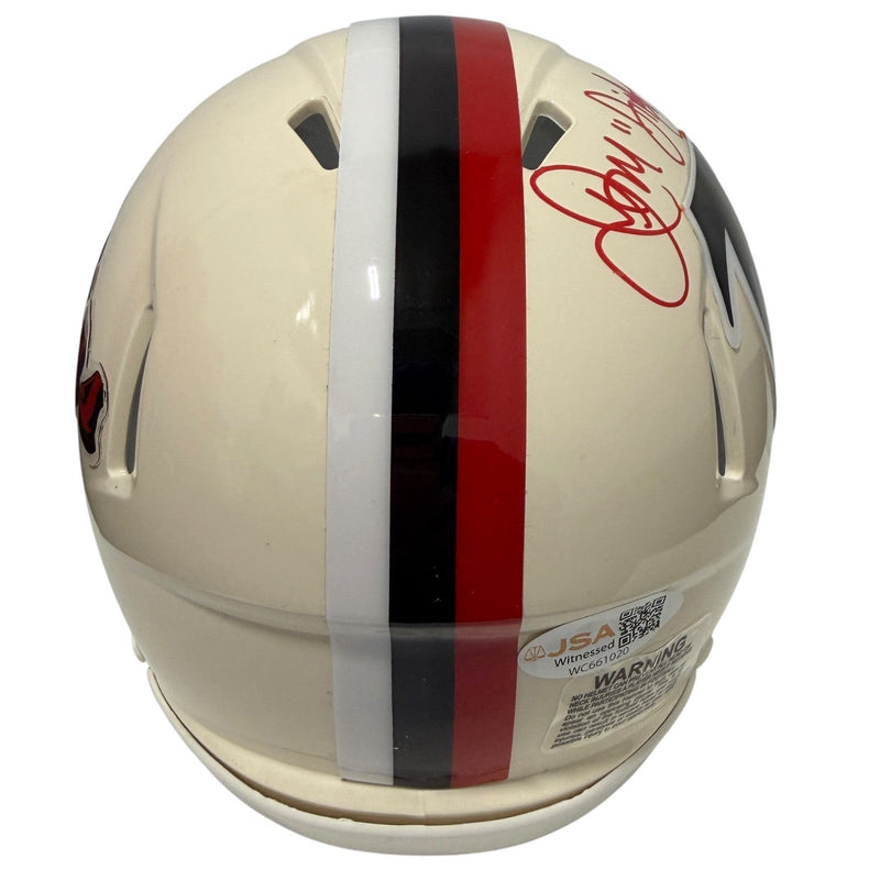 Jamal Anderson Signed Falcons Retro Mini Helmet w/ Dirty Bird JSA Witness COA