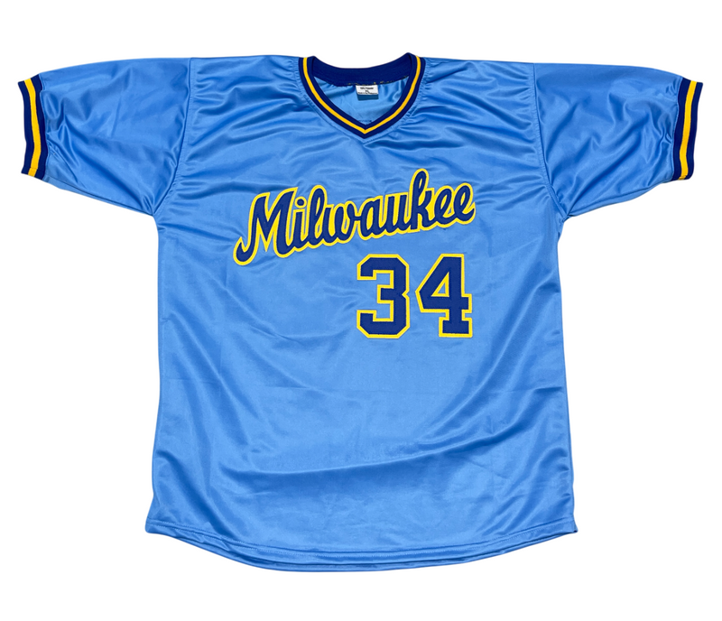 Rollie Fingers Signed Milwaukee Brewers Custom Jersey Beckett Witness BAS COA