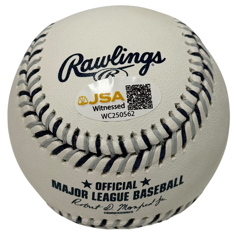 Chuck Knoblauch Signed New York Yankees Logo Baseball w/ 2 Insc JSA Wit. COA C