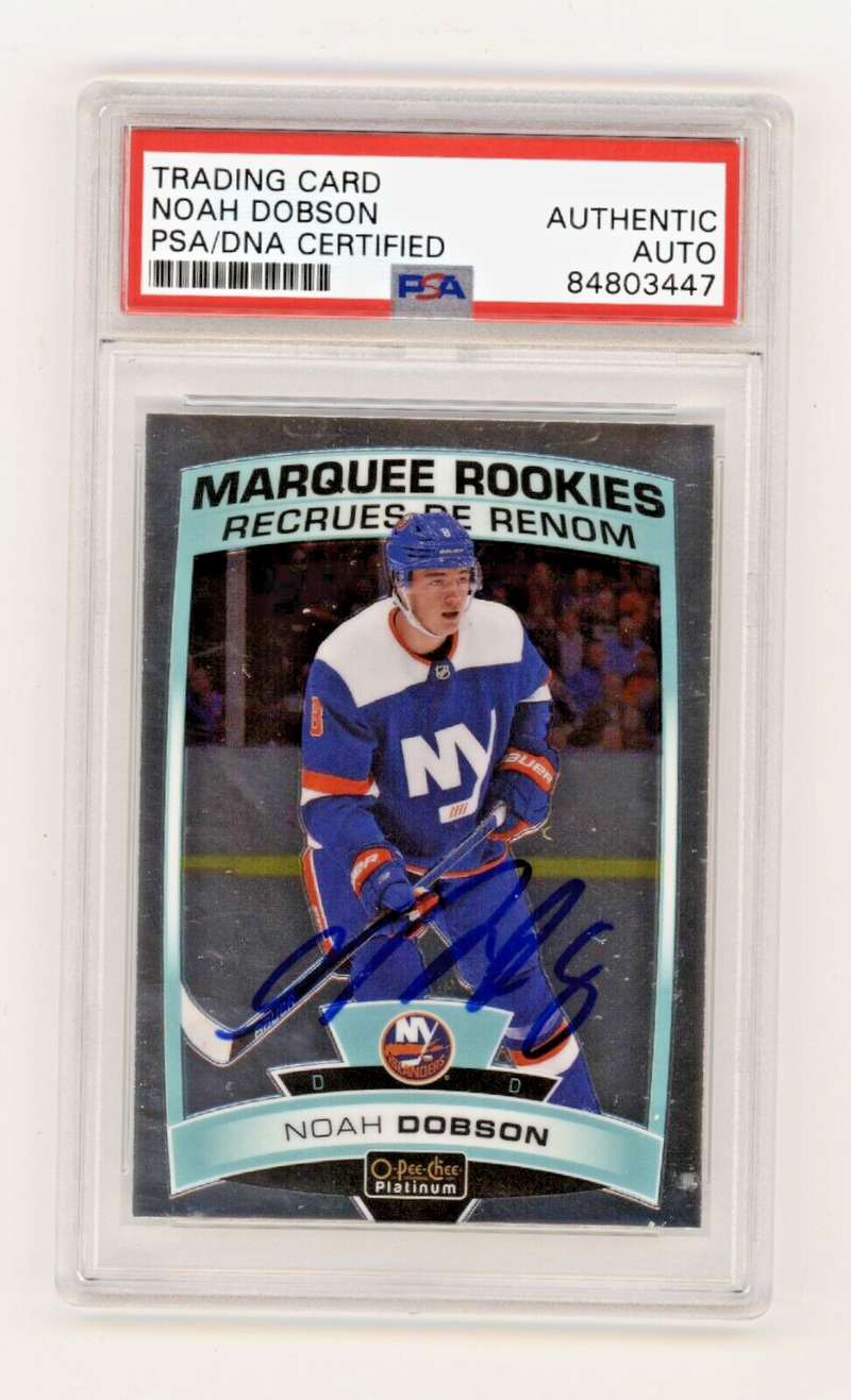 Noah Dobson 2019-20 O-Pee-Chee Platinum Marquee Rookies #165 RC Signed PSA Auto