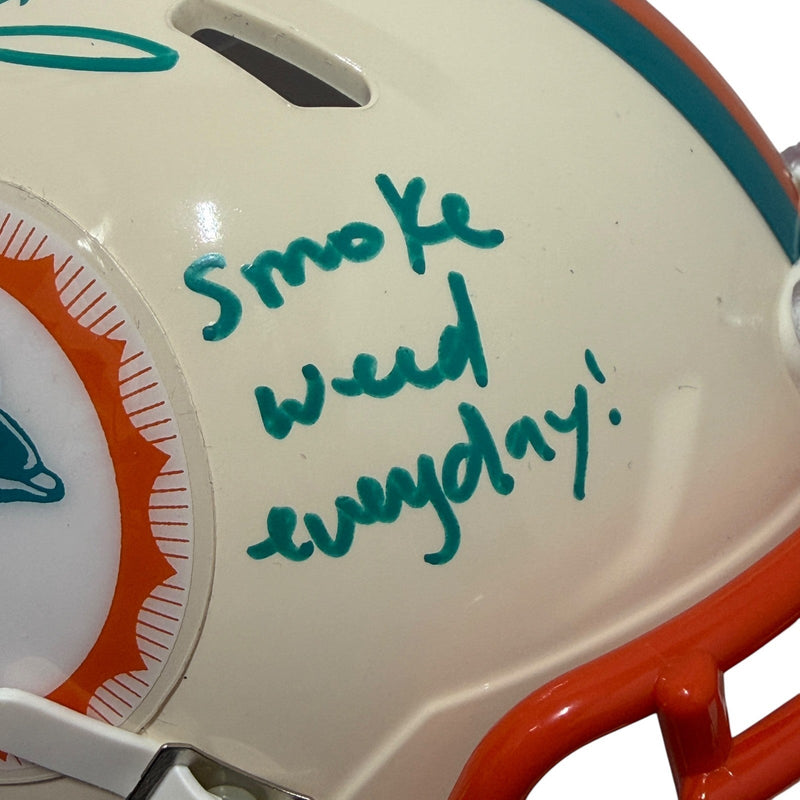 Ricky Williams Signed Dolphins Retro Mini Helmet w Smoke Weed Everyday JSA W COA