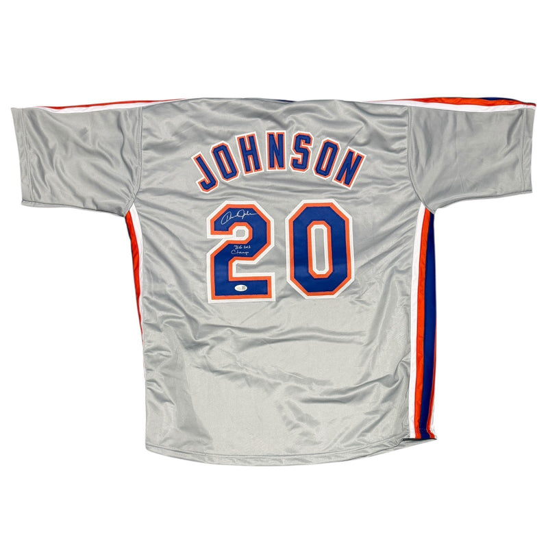 Howard Johnson Signed New York Mets Custom Jersey w/ 86 WS Champs JSA Wit COA