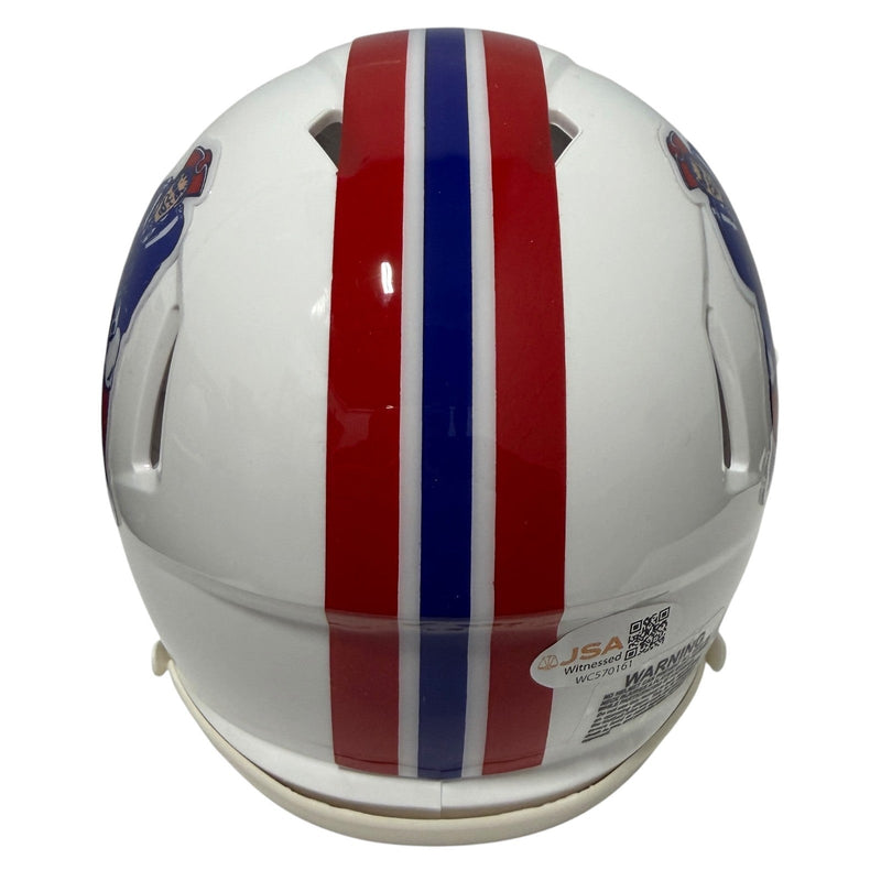 TreVeyon Henderson Signed New England Patriots TB Mini Helmet JSA Witness COA