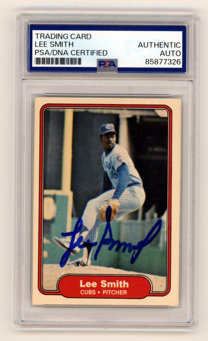 Lee Smith 1982 Fleer #603 Signed Auto Rookie RC PSA Authentic Auto Cubs HOF