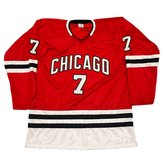 Chris Chelios Signed Chicago Custom Jersey w/ HOF 2013 Beckett Witness BAS COA