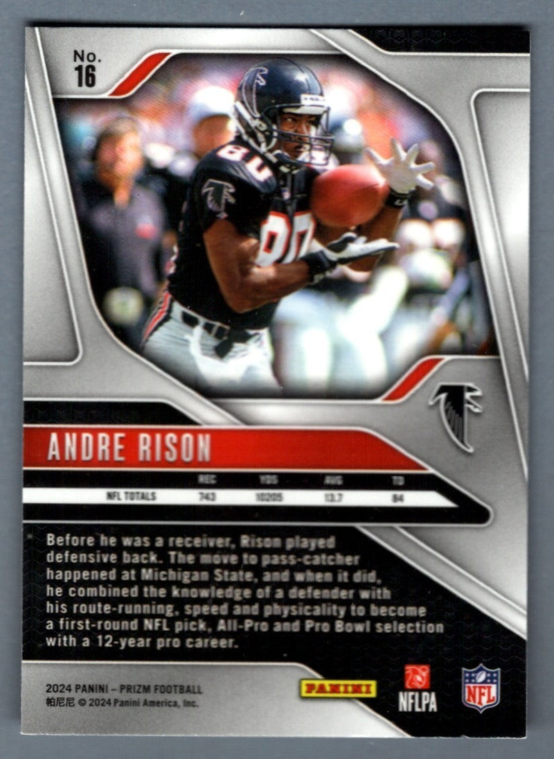 Andre Rison Signed 2024 Panini Prizm Football #16 LSCM COA Atlanta Falcons