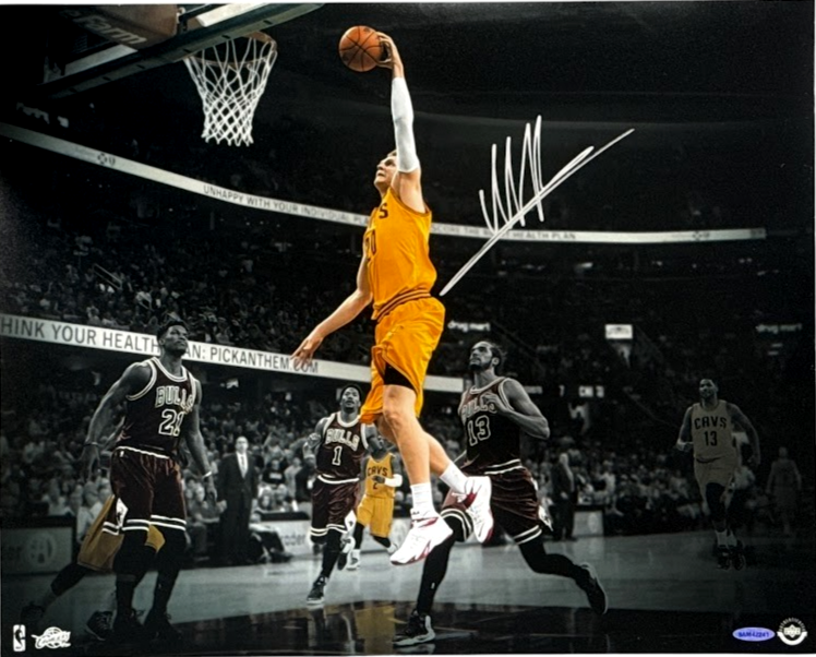 Timofey Mozgov Signed Running the Break 16x20 Photo Upper Deck UDA COA Cavaliers