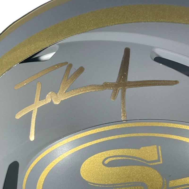 Frank Gore Signed San Francisco 49ers Slate Mini Helmet Beckett Witness BAS COA