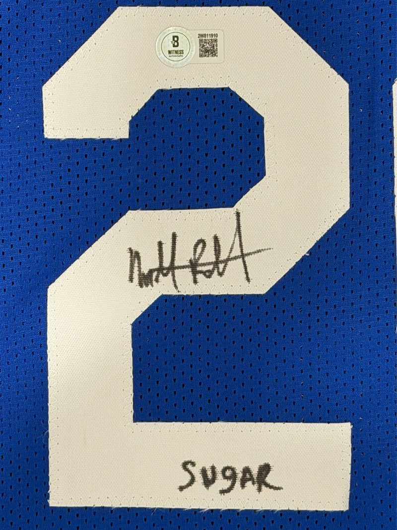 Micheal Ray Richardson Signed Sugar Nets Custom Jersey w/ Sugar Beckett W COA B