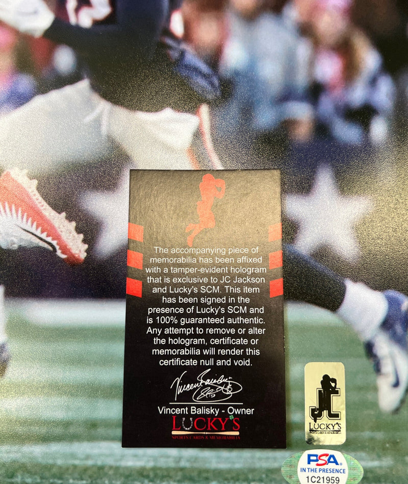 JC Jackson Signed Auto 16x20 Photo PSA ITP COA New England Patriots NAVY INT