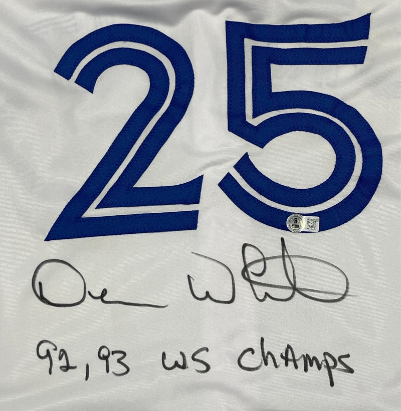 Devon White Signed Toronto Blue Jays Custom Jersey w 92 93 WSC Beckett W BAS COA