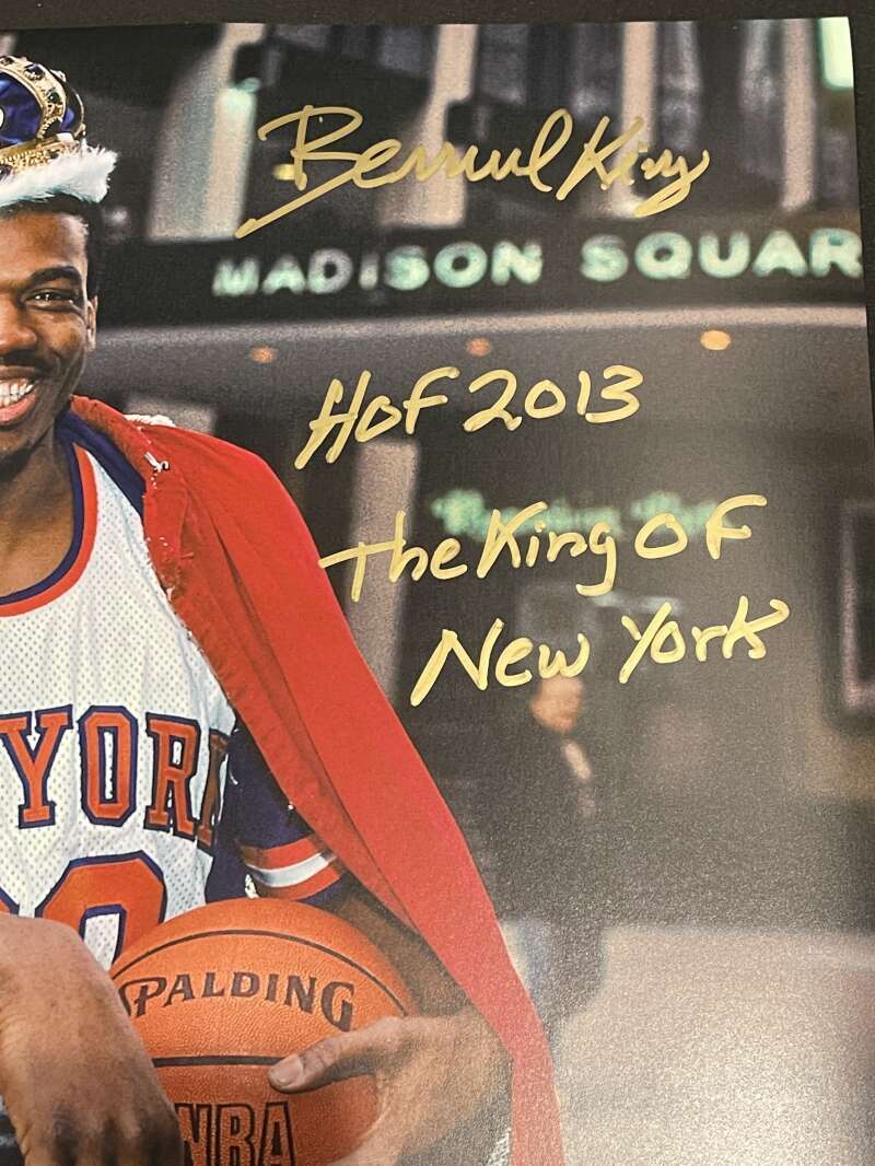 Bernard King Signed 16x20 Photo Fanatics JSA COA w/ HOF 2013 + The King of NY