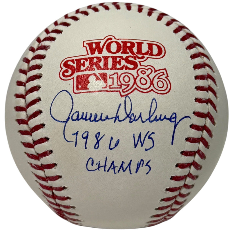 Ron Darling Signed 1986 World Series Baseball w/ 1986 WS Champs JSA Witness COA
