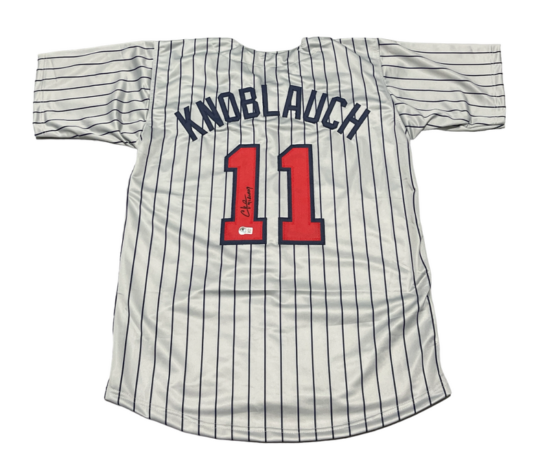 Chuck Knoblauch Signed Minnesota Custom Jersey w/ 91 AL ROY Beckett W BAS COA