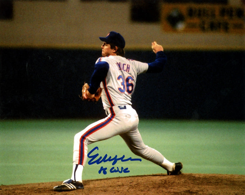 Ed Lynch Signed Autographed New York Mets 8x10 Photo w/ 86 WSC LSCM COA #2