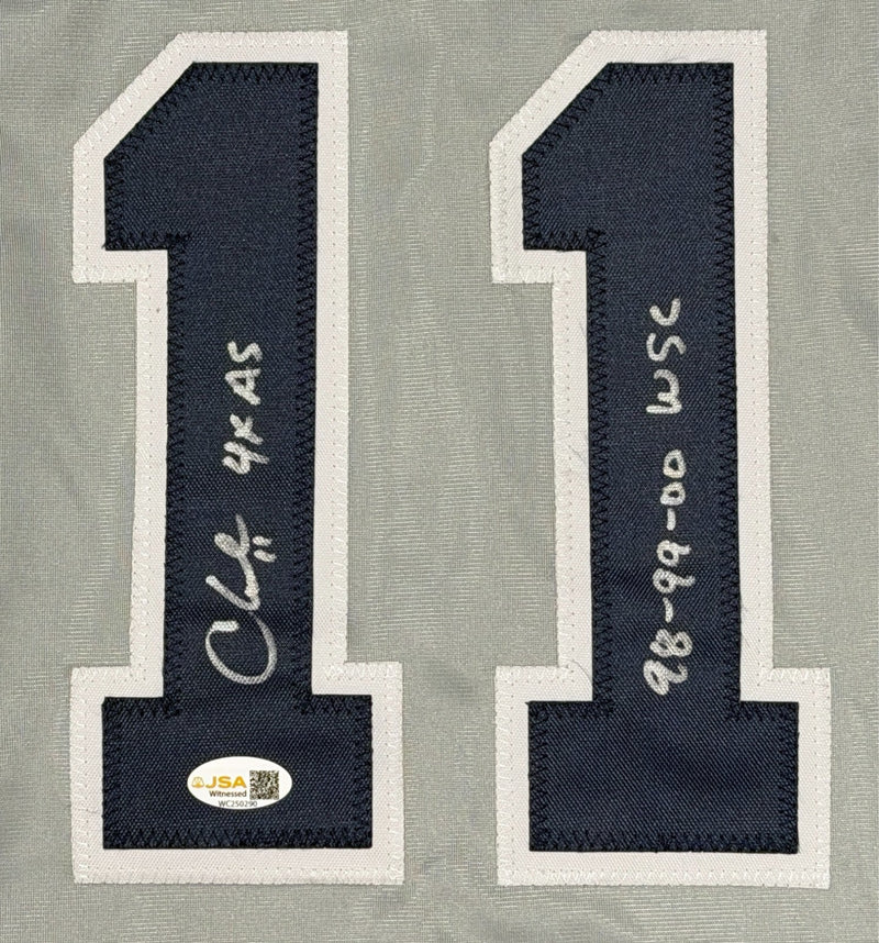 Chuck Knoblauch Signed New York Yankees Custom Jersey w/ 2 Insc JSA Witness COA