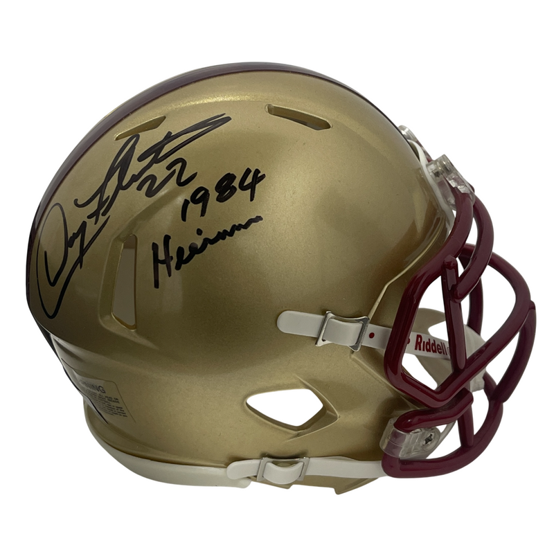 Doug Flutie Signed Boston College Mini Helmet 1984 Heisman Beckett Wit BAS COA