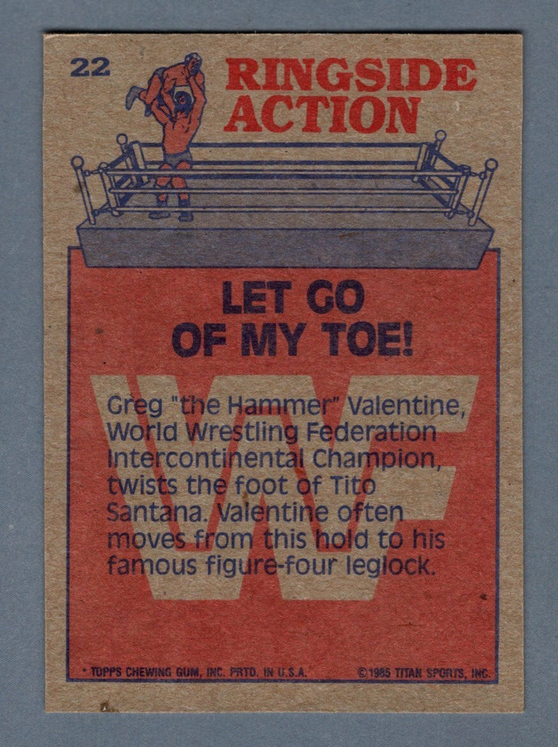 Greg "The Hammer" Valentine Signed 1985 WWF Ringside Action 22 w HOF 04 LSCM COA