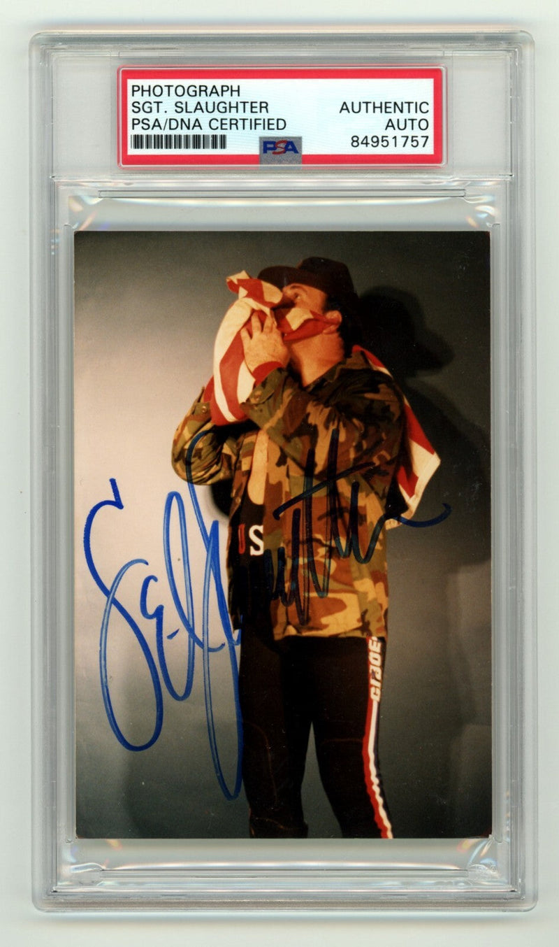Sgt. Slaughter Signed Original Vintage Photo PSA DNA Authentic Autograph WWE HOF