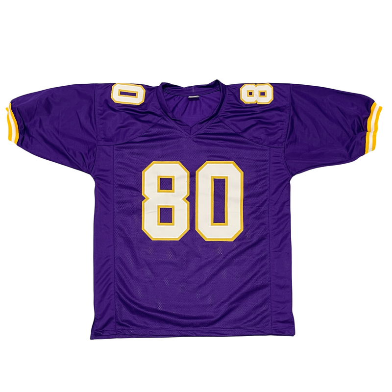 Cris Carter Signed Minnesota Vikings Custom Jersey w/ 2 Insc Beckett Wit BAS COA