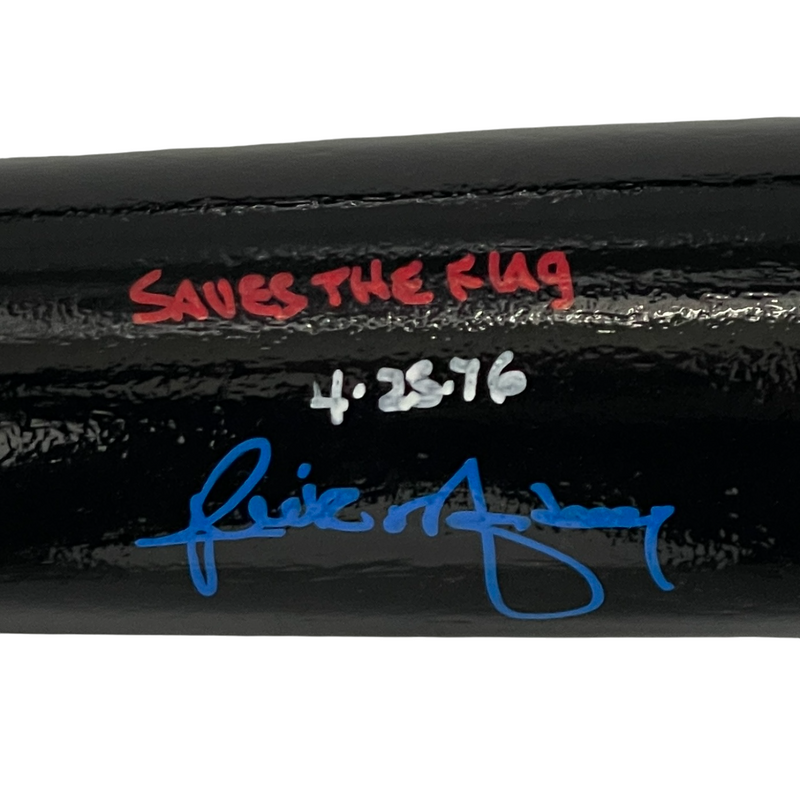 Rick Monday Signed Auto Rawlings Baseball Bat w/ Save the Flag Beckett BAS COA