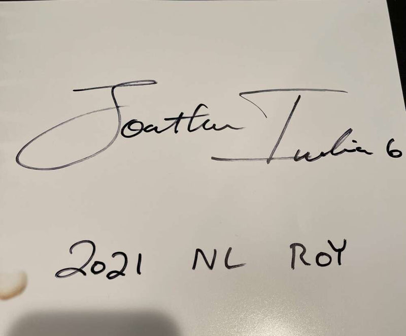 Jonathan India Signed Auto 16x20 Photo Spotlight Hitting PSA COA 2021 NL ROY